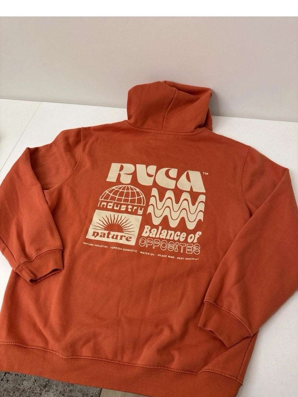 RVCA Balance of Opposites Graphic Hoodie - Rust Orange